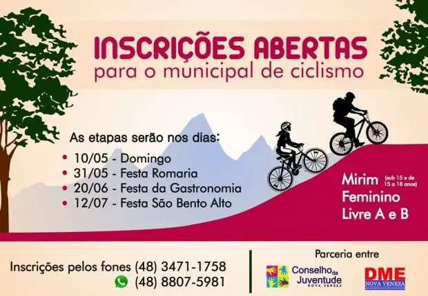 Abertas as inscrições para o Campeonato Municipal de Ciclismo