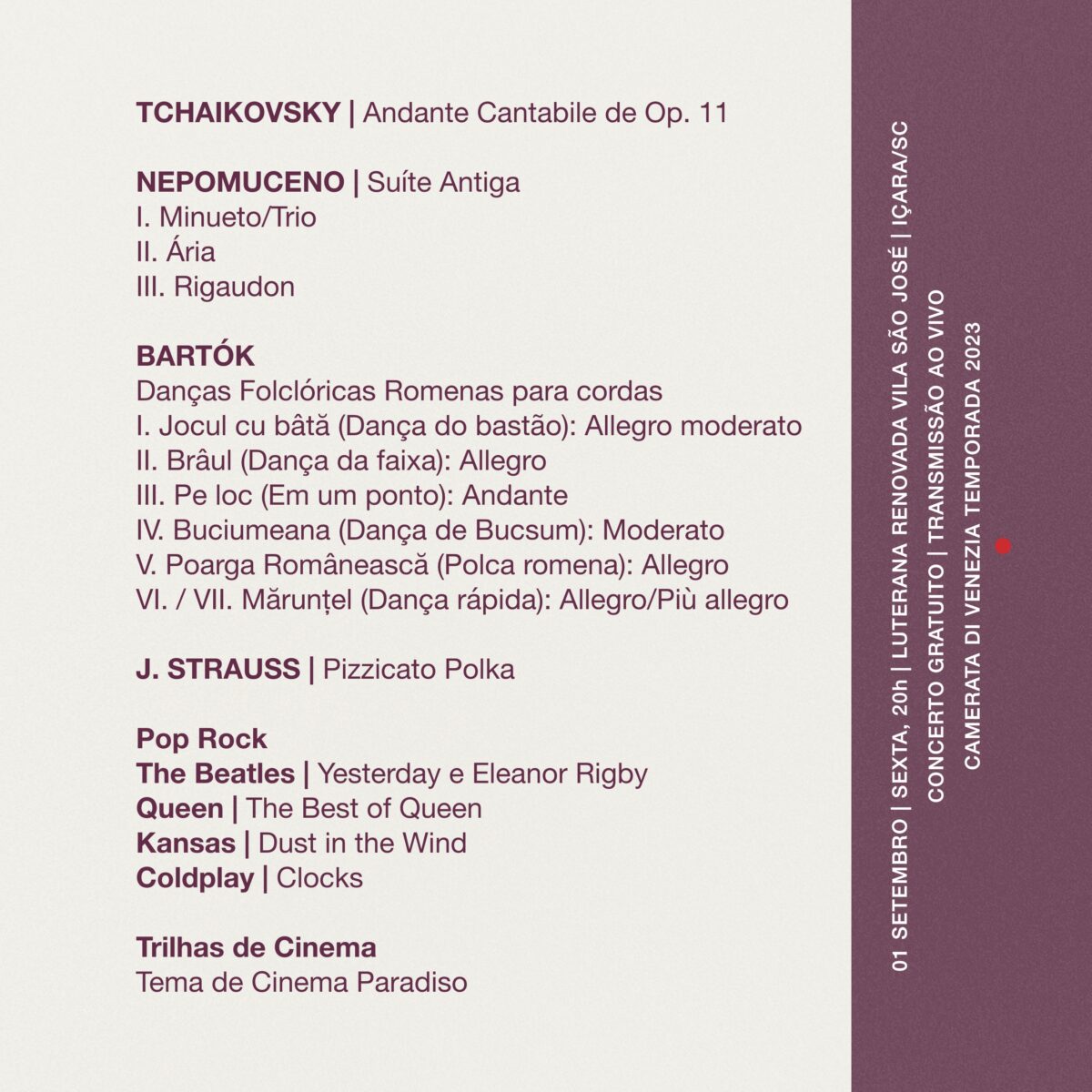 Camerata di Venezia apresenta concertos com novo repertório em NovaVeneza e Içara com entrada gratuita 8 Camerata di Venezia apresenta concertos com novo repertório em NovaVeneza e Içara com entrada gratuita