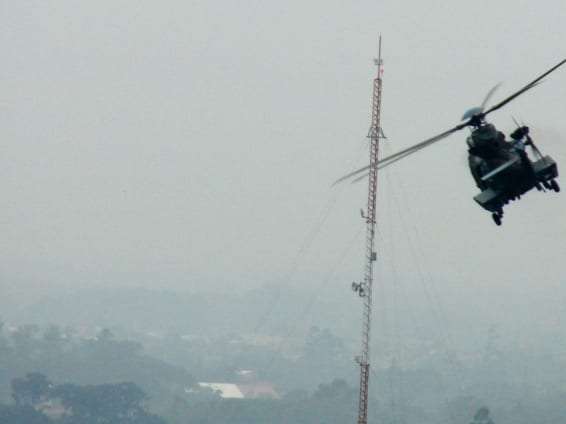 Helicóptero da Força Aérea realiza treinamento SAR em Nova Veneza