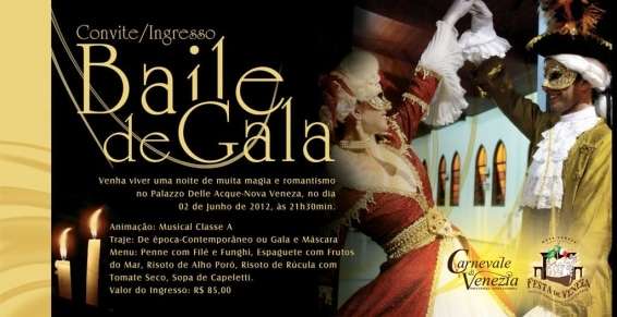 Ingressos para o Baile de Gala já estão à venda