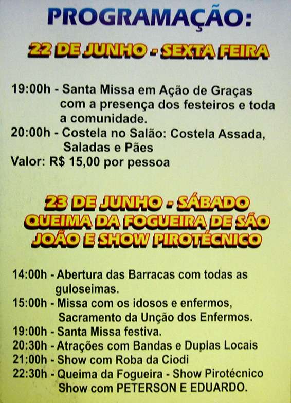 Começa hoje Festa em Honra a São João Batista em São Bento Baixo