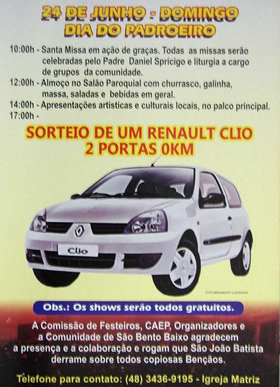 Começa hoje Festa em Honra a São João Batista em São Bento Baixo