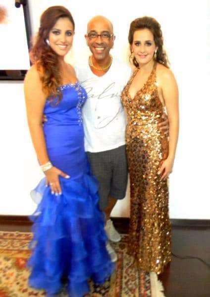 Gabriela Zanoni e Mariani Olivo com o top cabeleireiro Lee Montenegro.