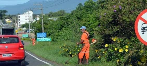Prefeitura de Nova Veneza realiza roçagem na SC-447