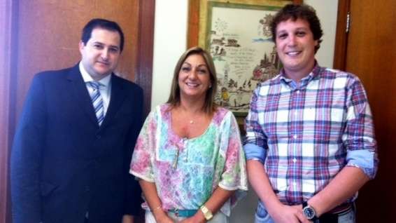 Tabelião Oficial do Cartório de Nova Veneza, Vladimir Trizotto, Juíza Dra. Ana Lia Moura e Vereador Aroldo Frigo Junior.
