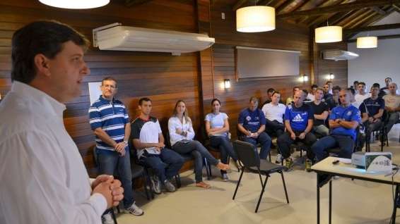 Árbitros da FCF são recebidos em Nova Veneza 2 Árbitros da FCF são recebidos em Nova Veneza