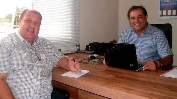 Vice-prefeito Zé Spillere e Giovanni Brogni, o “mentor” da campanha eleitoral vitoriosa.