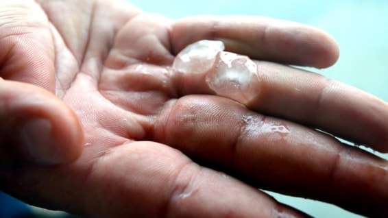 Chuva de granizo atinge Nova Veneza 1 Chuva de granizo atinge Nova Veneza