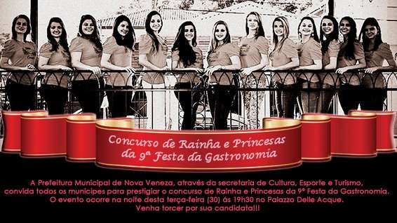 Convite: Escolha da Rainha e Princesas da 9ª Festa da Gastronomia 2 Convite: Escolha da Rainha e Princesas da 9ª Festa da Gastronomia