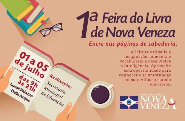 Nova Veneza realiza a 1ª Feira do Livro 1 Nova Veneza realiza a 1ª Feira do Livro