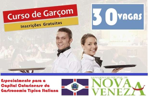 CRAS abre inscrições para curso de garçom em Nova Veneza 1 CRAS abre inscrições para curso de garçom em Nova Veneza