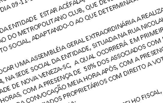 Metropolitano Club: edital de convocação para assembléia geral