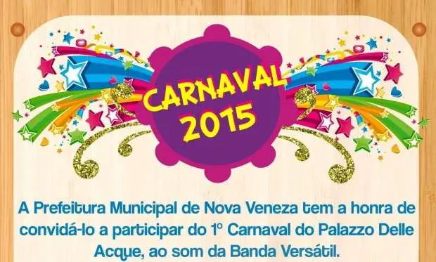 Prefeitura de Nova Veneza promove festa de Carnaval 2015