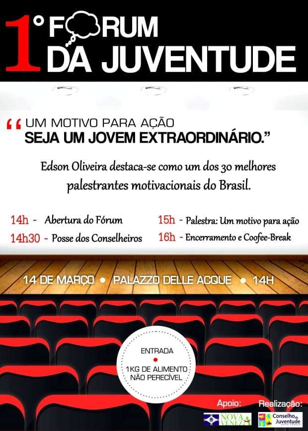 1º Fórum da Juventude reunirá jovens no Palazzo delle Acque