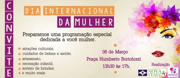 Nova Veneza tem programação especial para Dia Internacional da Mulher