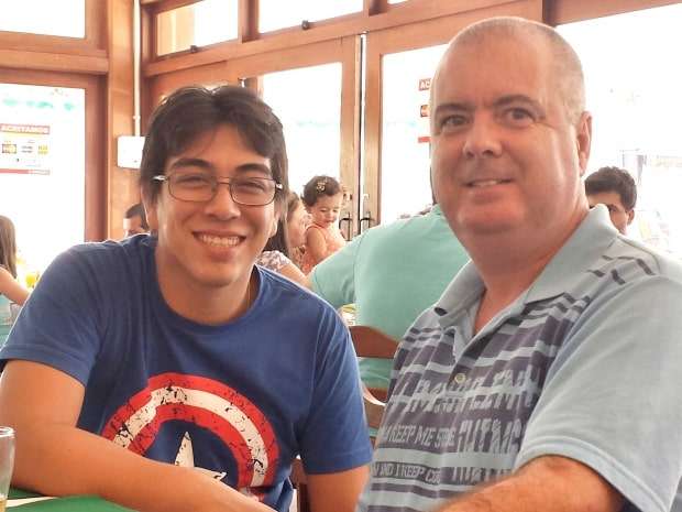 César José Correa e seu querido genro, Leonardo Sato da Silveira.