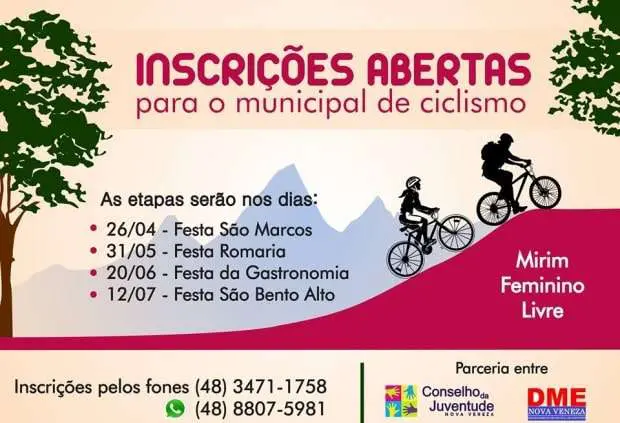 Camila Marini: Estão abertas as inscrições para o Campeonato Municipal de Ciclismo