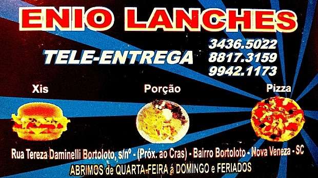 Ricardo Mazzorana: Mariana Milanez Brogni e Luana Bortolotto estão curtindo Las Vegas 7 O Ênio Lanches agora atende somente com tele-entrega. Lembrando que toda 4ª, 5ª e 6ª feira tem X-salada a R$6,99. E continua a promoção de pizzas: média a R$15,00 e grande a R$20,00. TELE-ENTREGA GRATUITA! Peça já pelos telefones: 3436 5022 / 8817 3159 / 9942 1173