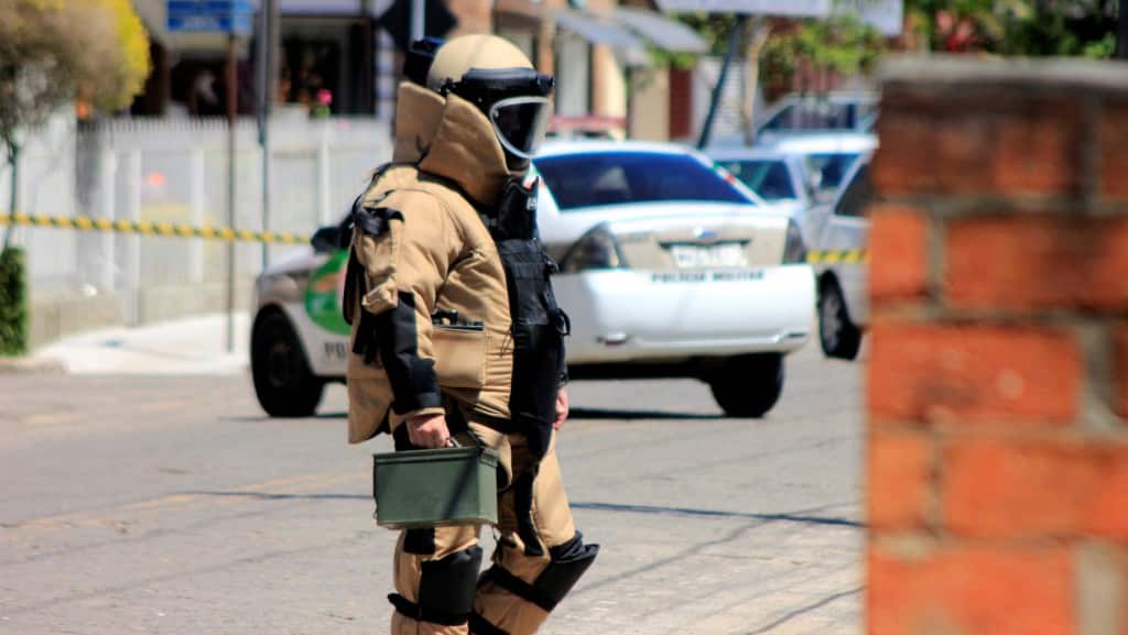 Esquadrão antibombas da PM recolhe explosivos utilizados em furto de caixa eletrônico 1 Esquadrão antibombas da PM recolhe explosivos utilizados em furto de caixa eletrônico
