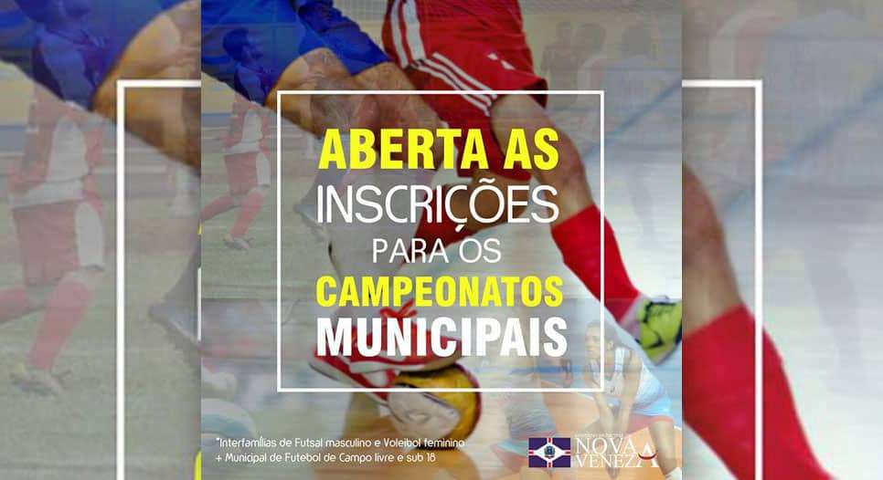 Última semana de inscrições para o Municipal de Futebol de Campo e Interfamílias 1 Última semana de inscrições para o Municipal de Futebol de Campo e Interfamílias