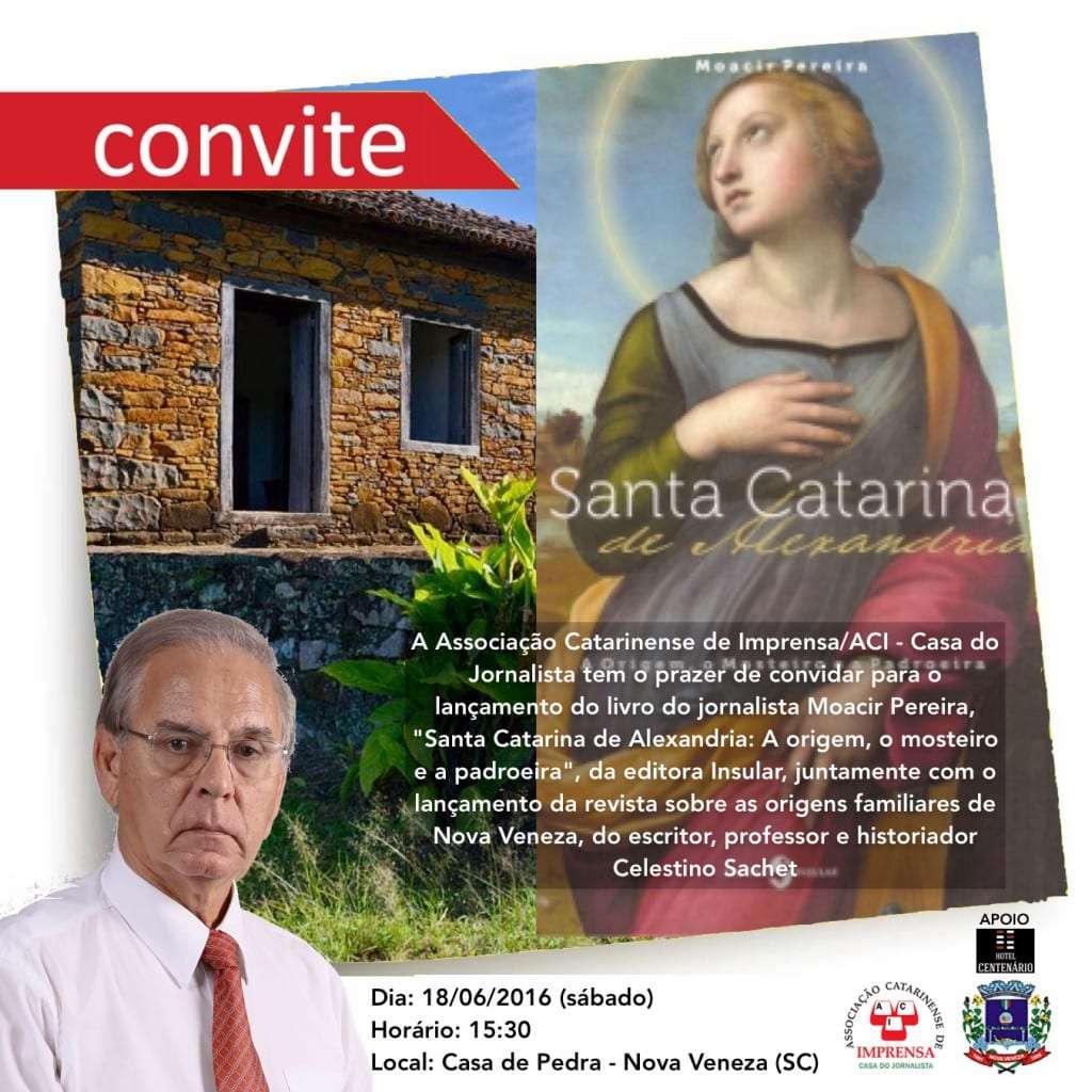 Moacir Pereira e Celestino Sachet lançam obras em Nova Veneza 2 Moacir Pereira e Celestino Sachet lançam obras em Nova Veneza