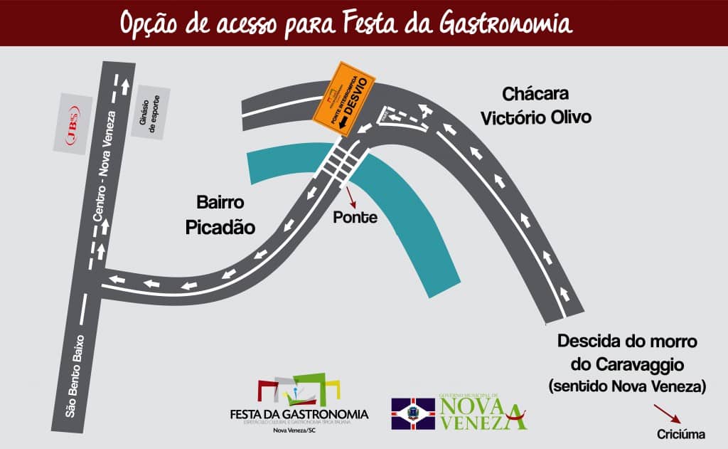 Para a festa, trânsito de Nova Veneza terá alterações 1 Para a festa, trânsito de Nova Veneza terá alterações