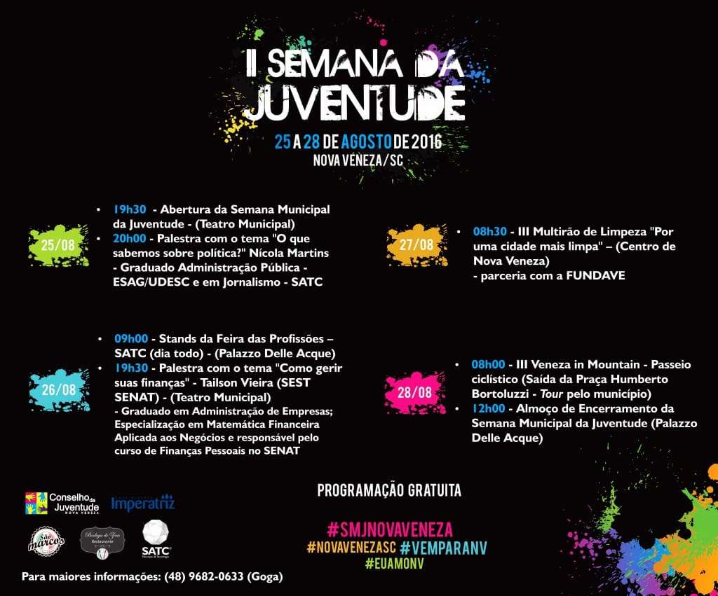 2ª Semana da Juventude é aberta em Nova Veneza 1 2ª Semana da Juventude é aberta em Nova Veneza