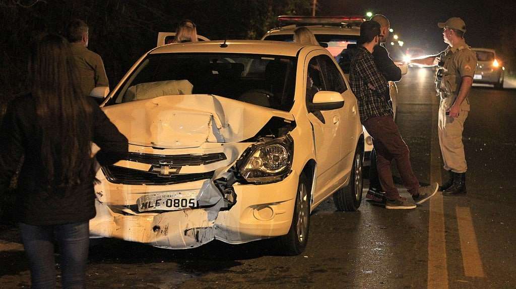 Quatro carros se envolvem em acidente na SC-446 em Nova Veneza