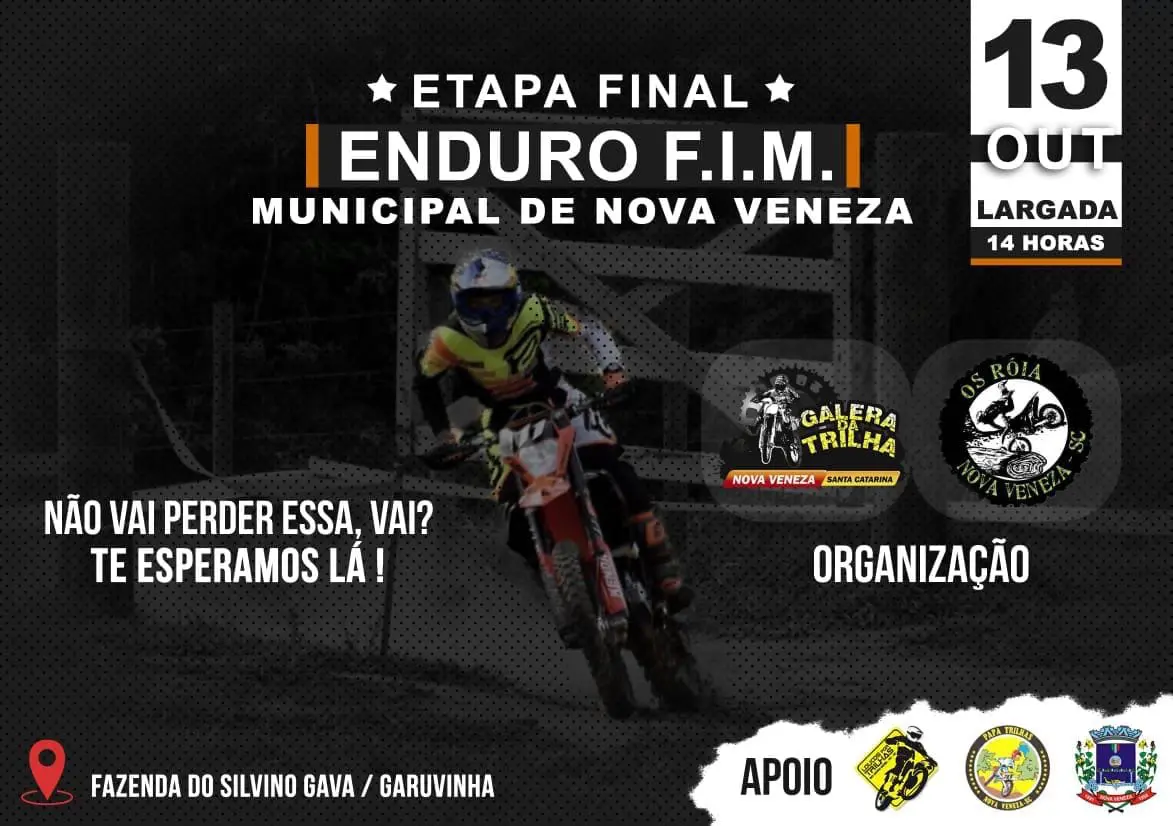 Última etapa do municipal de Enduro FIM acontece neste final de semana