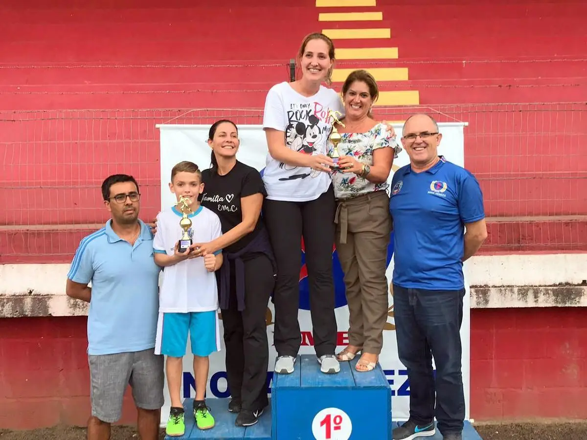 Pódio feminino JERNs CAIC. Fonte: Acervo pessoal do Mestre Marcos.