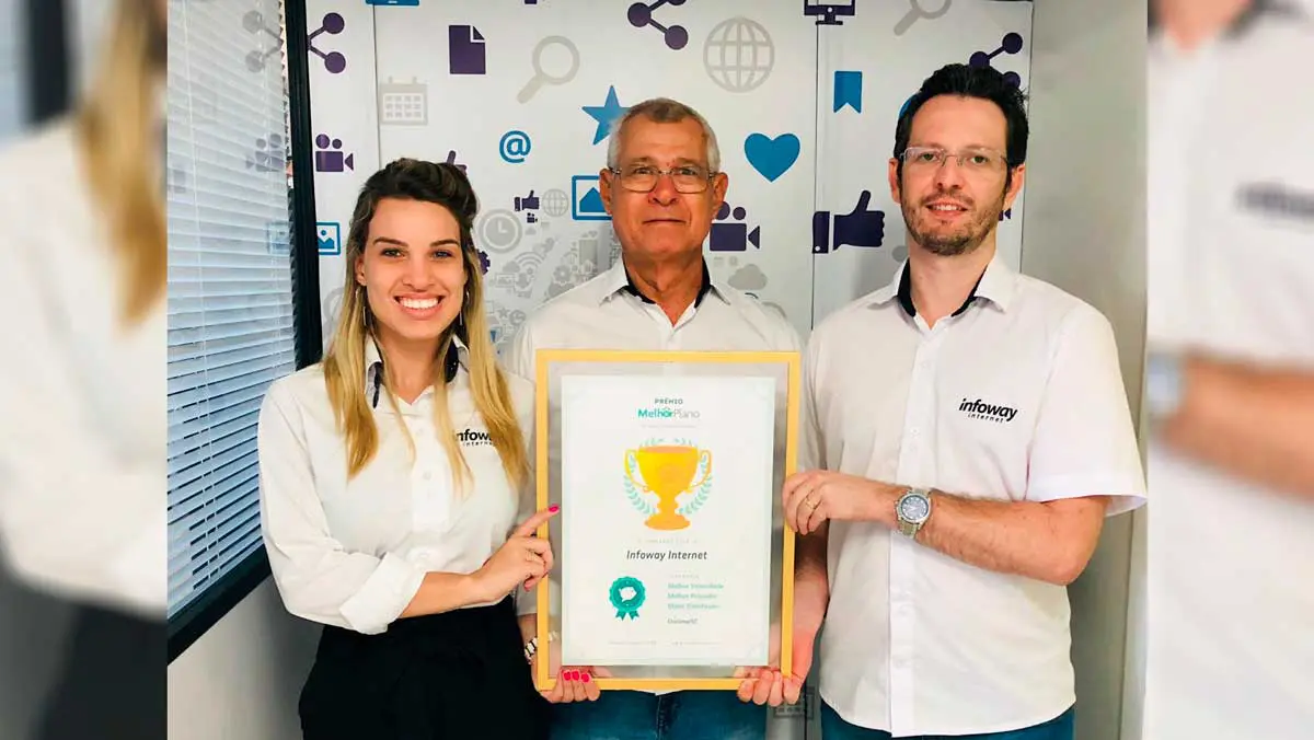 Infoway Internet vence prêmio de melhor qualidade entre provedores em Criciúma