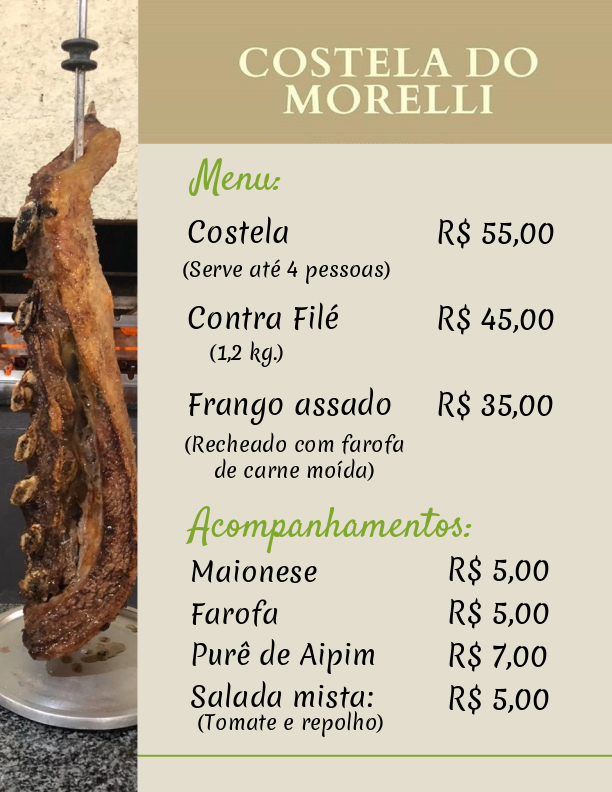 Costela do Morelli prepara cardápio especial para o Dia das Mães