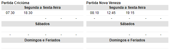 Com horários reduzidos transporte público voltará a funcionar nesta quarta-feira em Nova Veneza