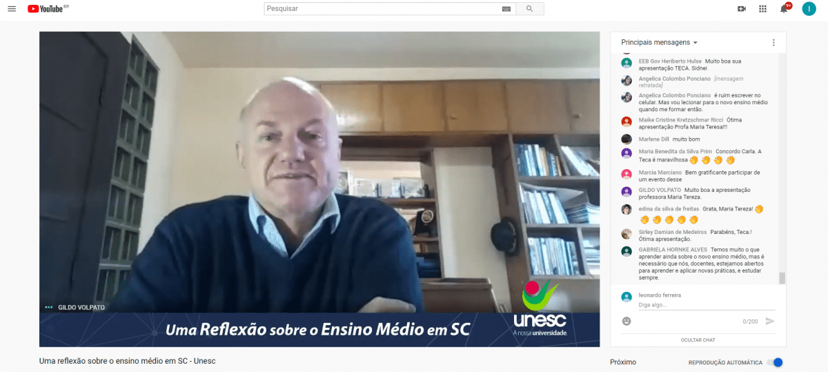 Evento virtual promovido pela Unesc coloca em destaque a Base Nacional Comum Curricular do Ensino Médio em Santa Catarina 1 Evento virtual promovido pela Unesc coloca em destaque a Base Nacional Comum Curricular do Ensino Médio em Santa Catarina