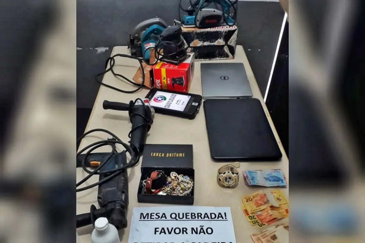 Nova Veneza: Polícia Militar prende suspeito e recupera objetos furtados durante a madrugada