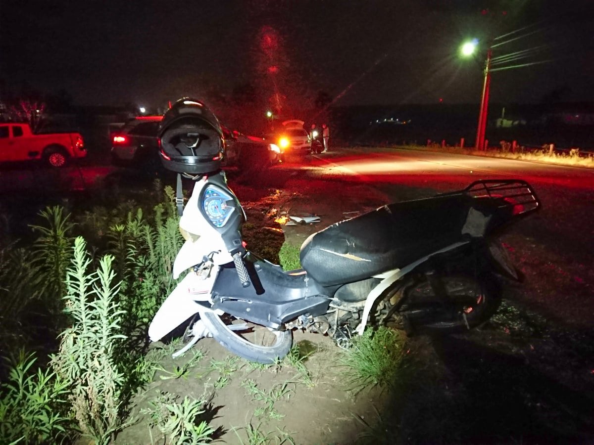Em Nova Veneza jovem fica ferido em colisão entre moto e carro