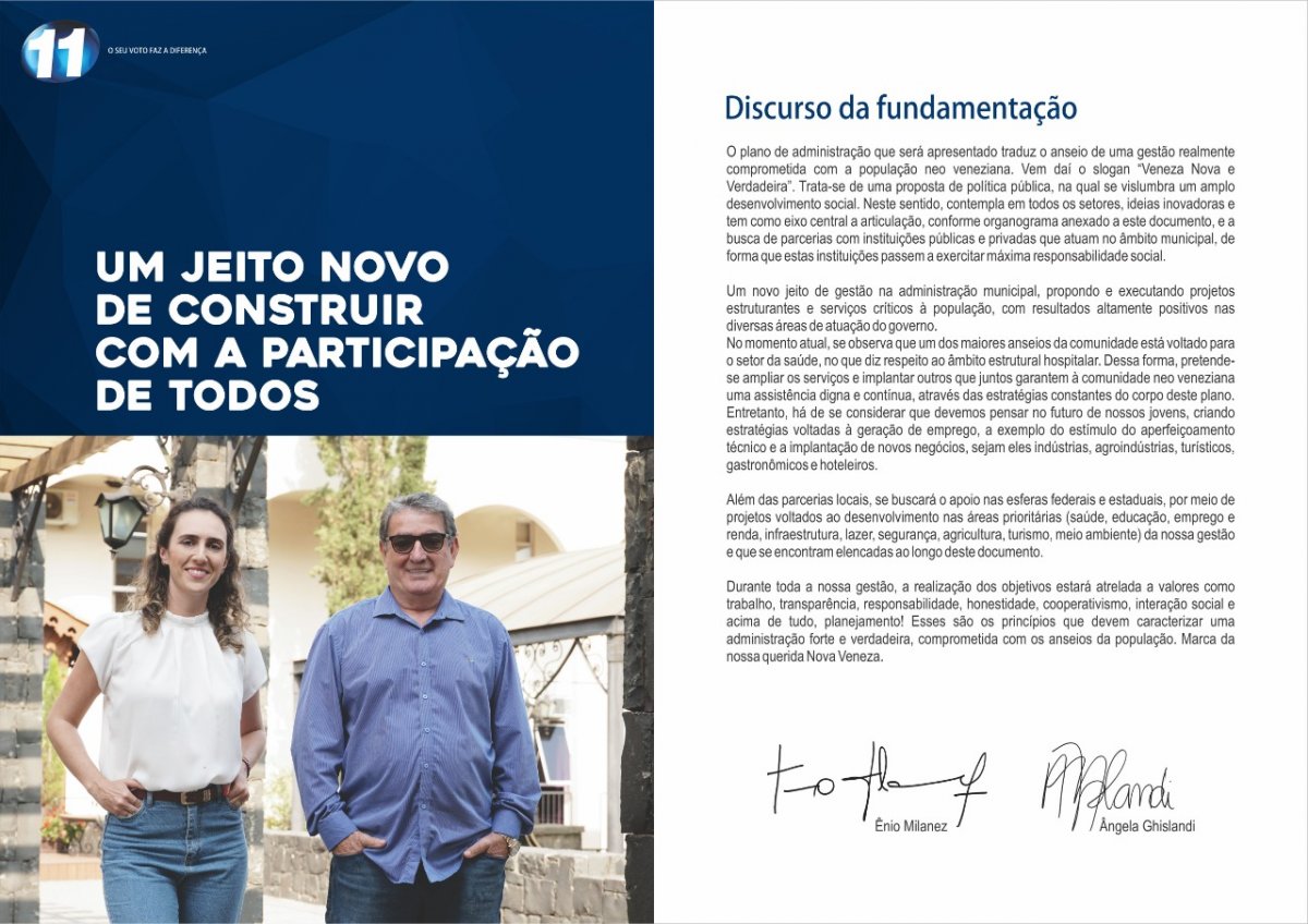 Ênio e Ângela lançam Plano Administrativo através de live