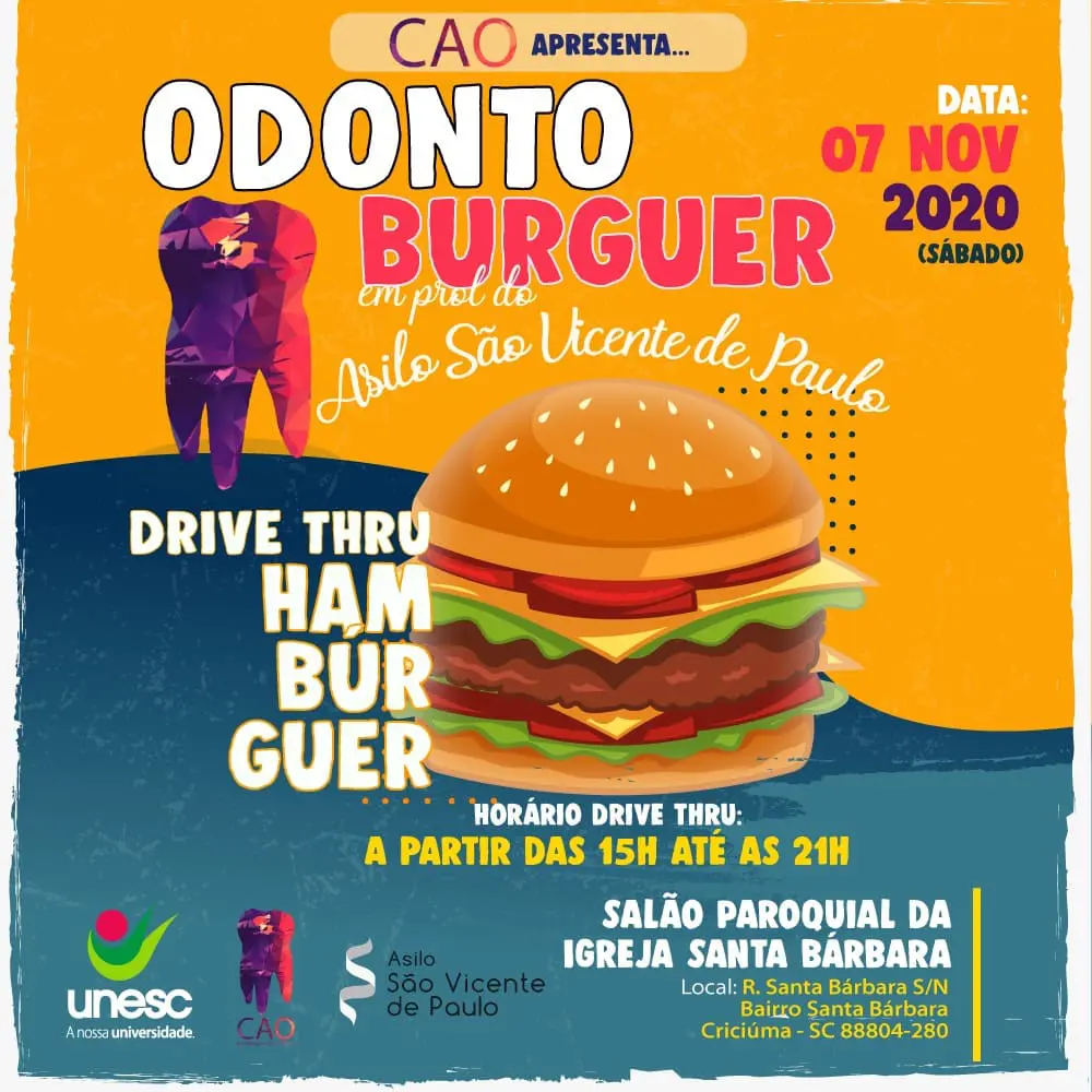 OdontoBurguer: estudantes da Unesc realizam venda de hambúrgueres em prol do Asilo São Vicente de Paulo