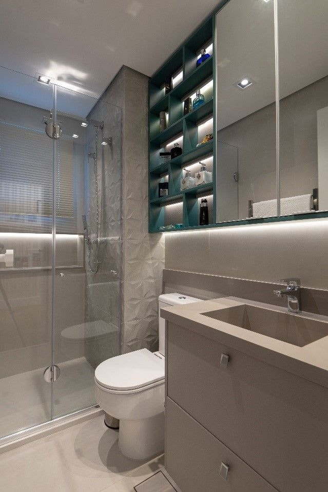 Para inspirar: 6 banheiros com pouca metragem, mais cheios de estilo nas decorações 7 Para inspirar: 6 banheiros com pouca metragem, mais cheios de estilo nas decorações
