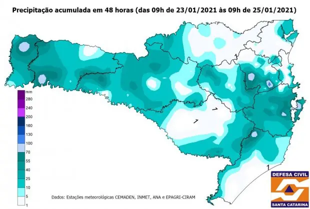 Entenda por que o volume de chuva está acima do normal em Santa Catarina