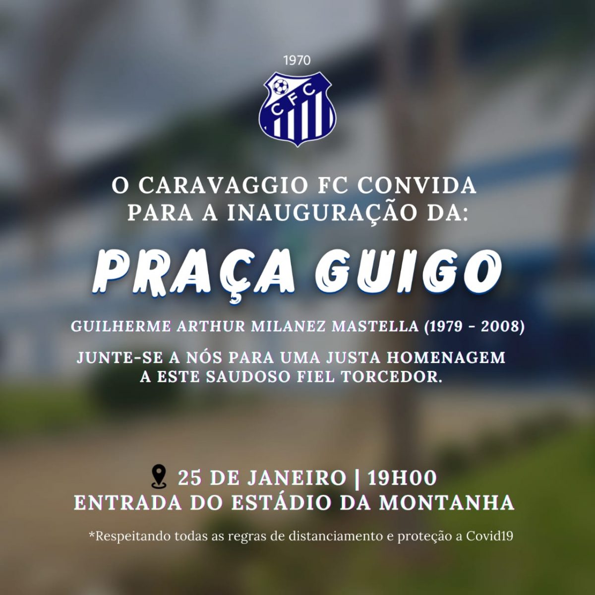 Caravaggio inaugura praça homenageando torcedor 1 Caravaggio inaugura praça homenageando torcedor
