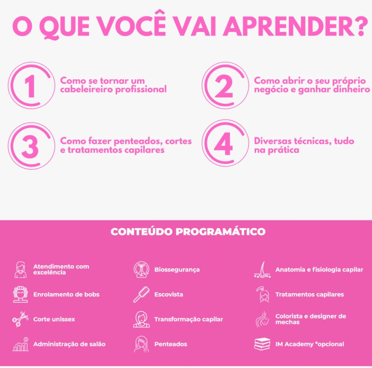 Aulas práticas de Cabeleireiro Profissional em Nova Veneza
