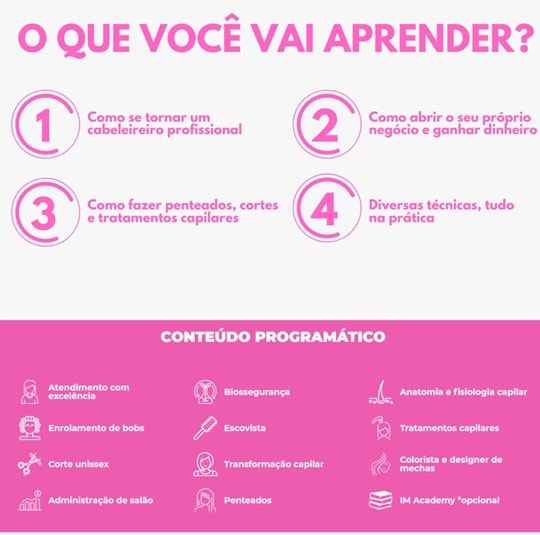 Nova turma de cabelereiro profissional em Nova Veneza 1 Nova turma de cabelereiro profissional em Nova Veneza