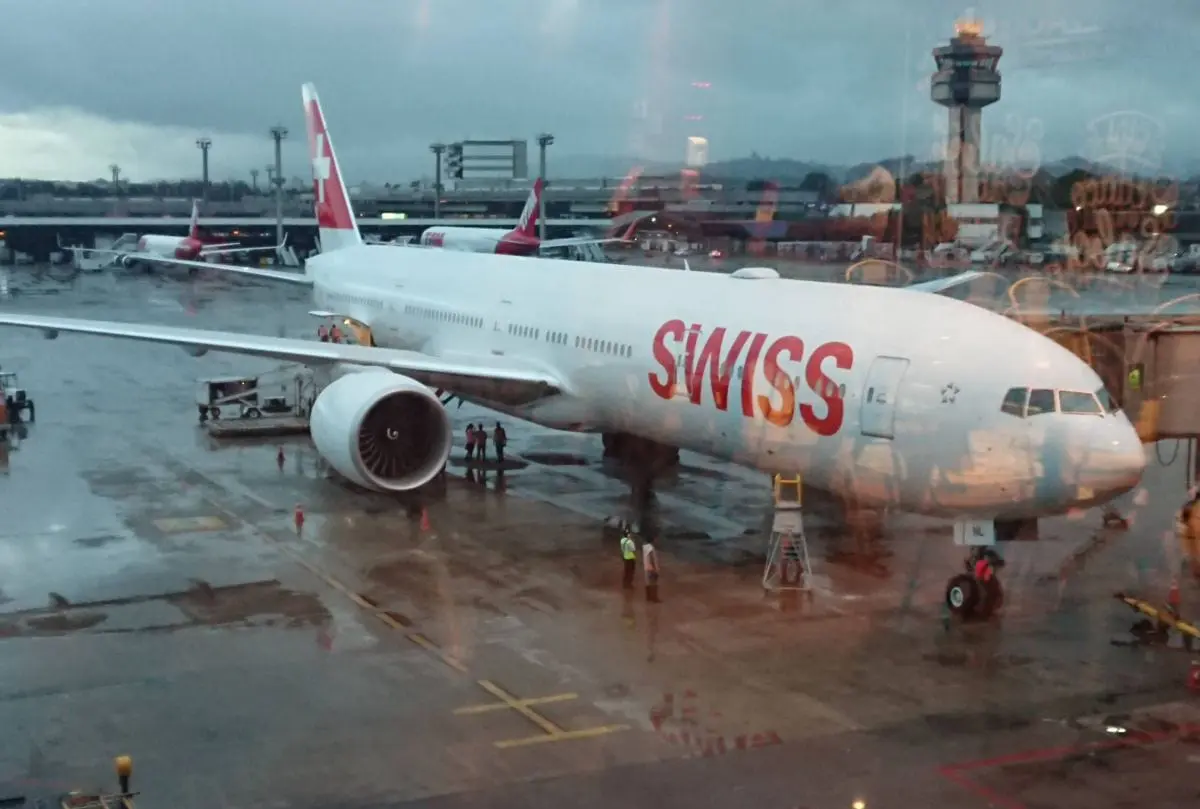 Avião da Swiss no Aeroporto Internacional de Guarulhos