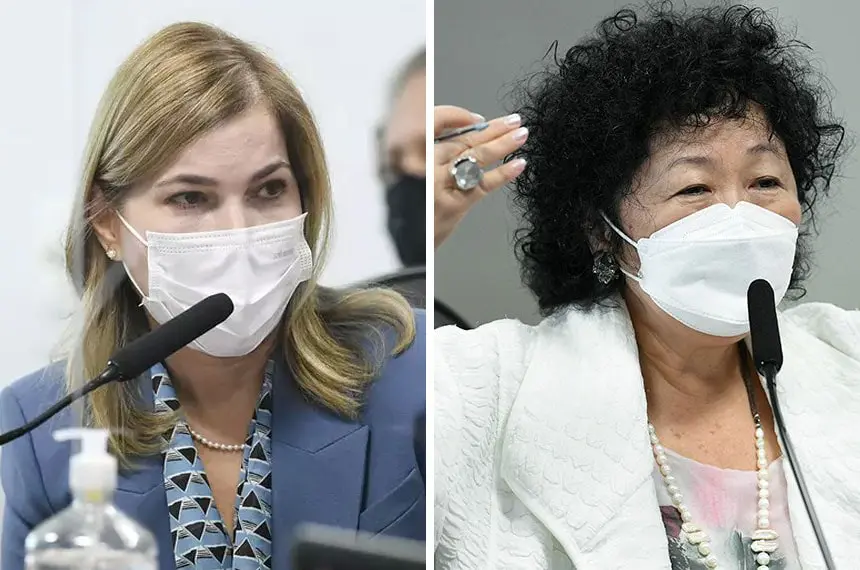 as médicas Dra. Mayra Pinheiro e Dra. Nise Yamaguchi, no Senado Federal