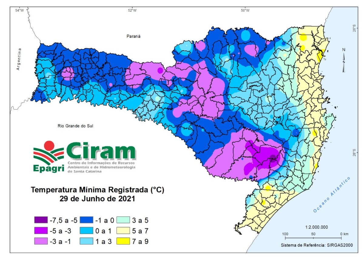 Menor temperatura do ano é registrada na Serra 1 Menor temperatura do ano é registrada na Serra