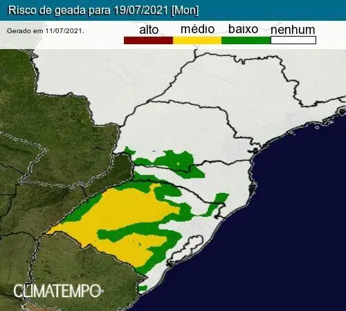 Nova onda de frio vai provocar frio intenso e geada no Brasil