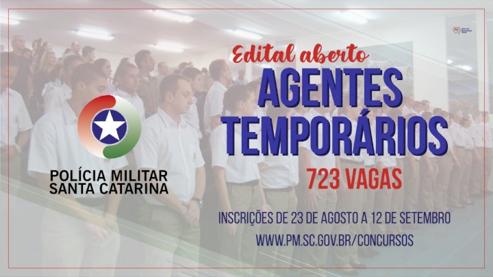 PM abre vaga para agente temporário em Nova Veneza 1 Agente Temporário