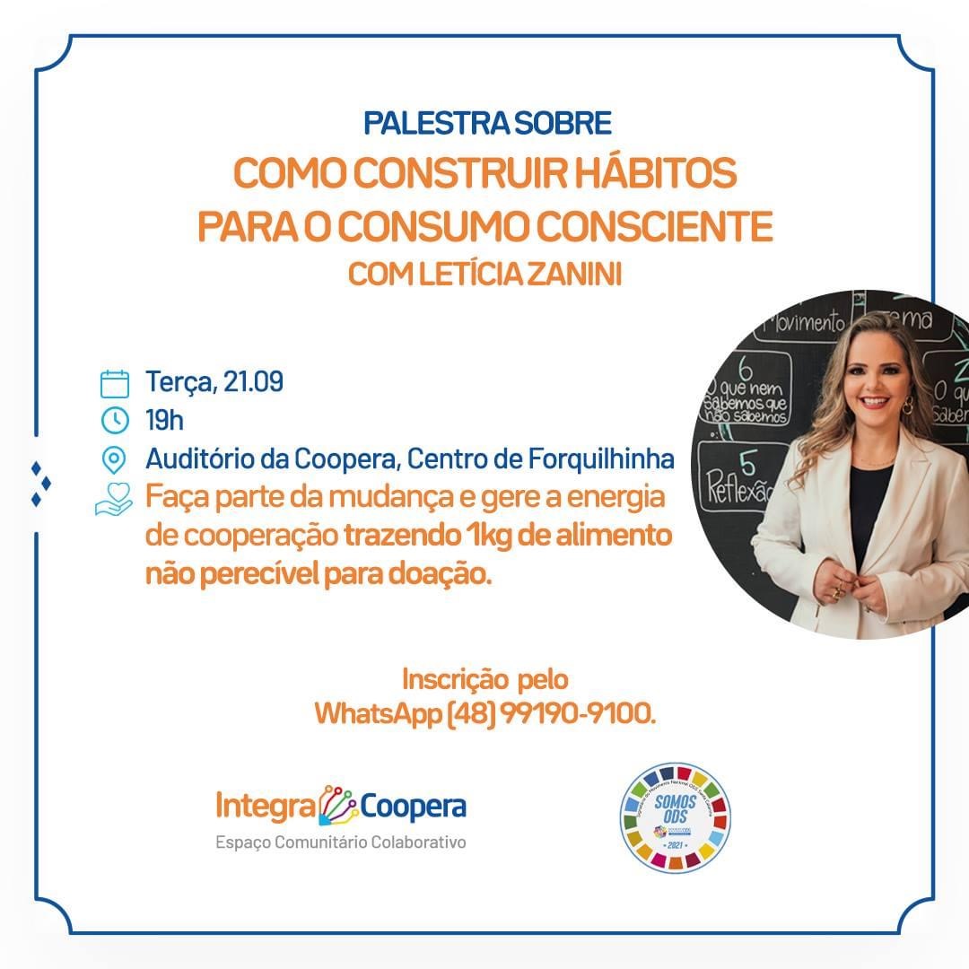 Coopera promove palestra sobre Consumo Consciente apoiando o Movimento Nacional ODS SC 1 Coopera promove palestra sobre Consumo Consciente apoiando o Movimento Nacional ODS SC