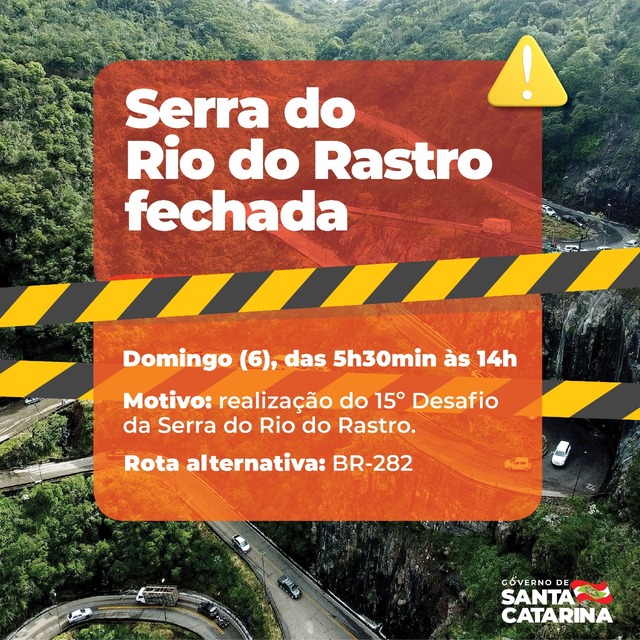 Serra do Rio do Rastro será fechada no domingo para prova ciclística 1 Serra do Rio do Rastro será fechada no domingo para prova ciclística